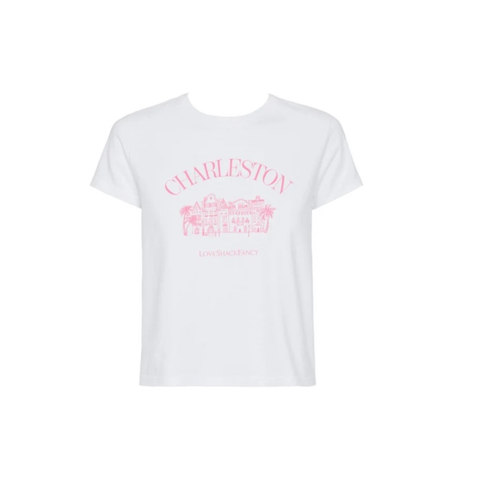 NWT LoveShackFancy Lia Tee - White Charleston - X-Small - $125